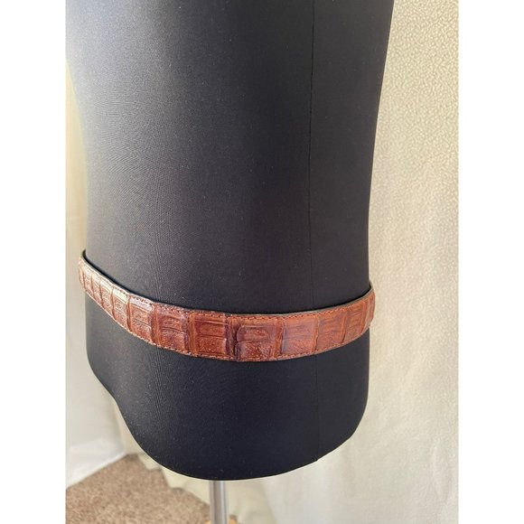 Neiman Marcus Vintage Brown Italian Genuine Crocodile Belt - Size 85/32 - Picture 4 of 13